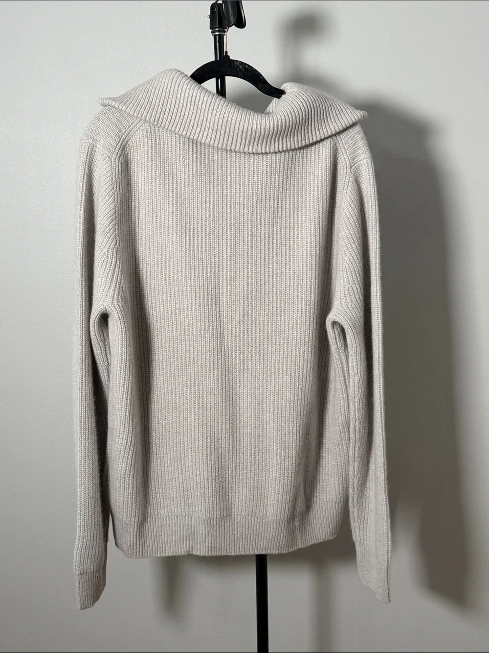 NWOT New JCrew Collection Ribbed Cashmere Half-zip Sweater in Heather